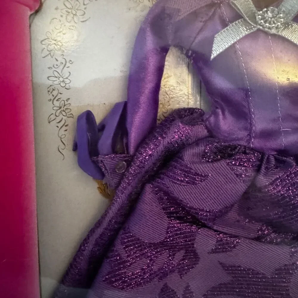Vintage Barbie Doll Party Dress Ball Gown Purple Satin Brocade 1997‎ Fashion Ave